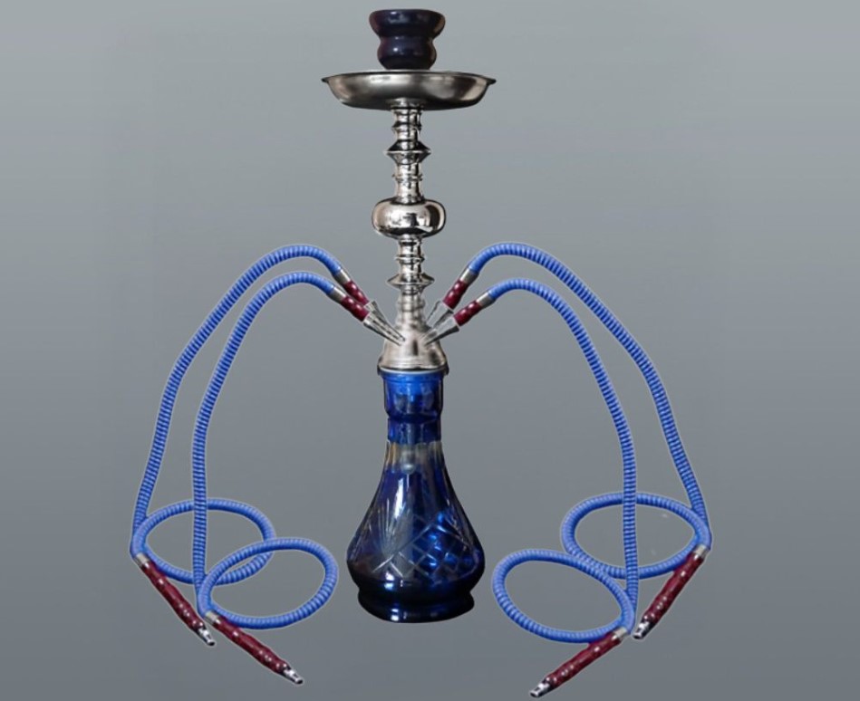 Hookah kék vízipipa 4 csöves 46 cm